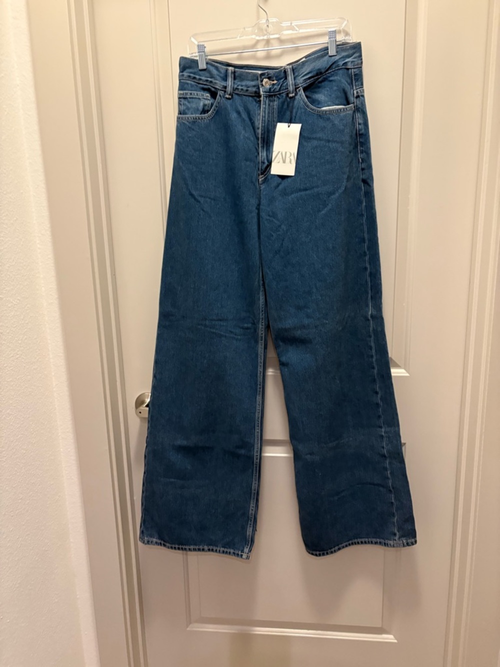 Zara Dark Blue Wide Leg Jeans